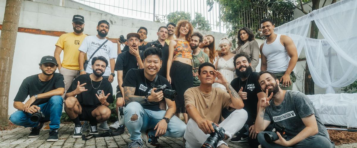 Group of people living active life